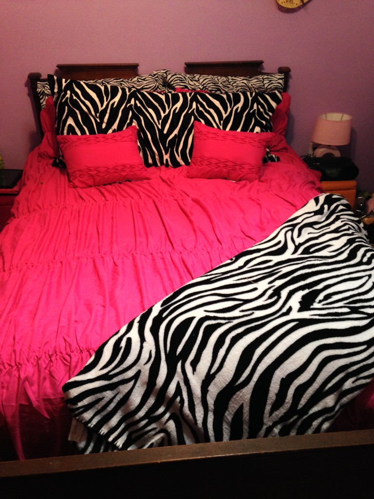 Pink and Zebra Bedding