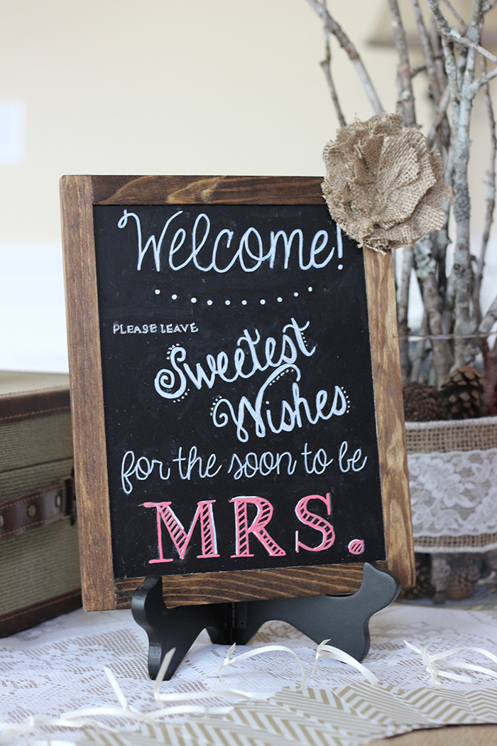 bridal shower chalkboard art