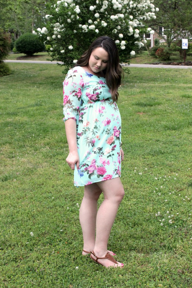 Pink blush best sale floral maternity dress