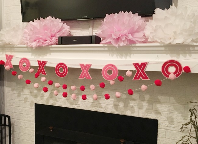 Valentine's Mantel decorations