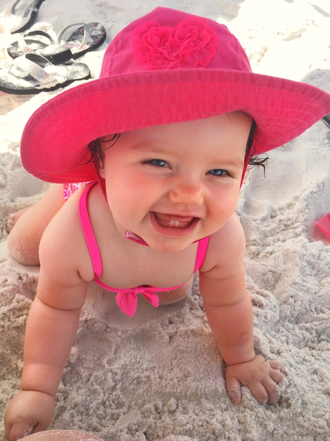 baby loves beach