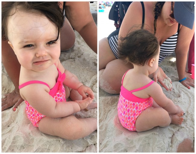 baby in the sand