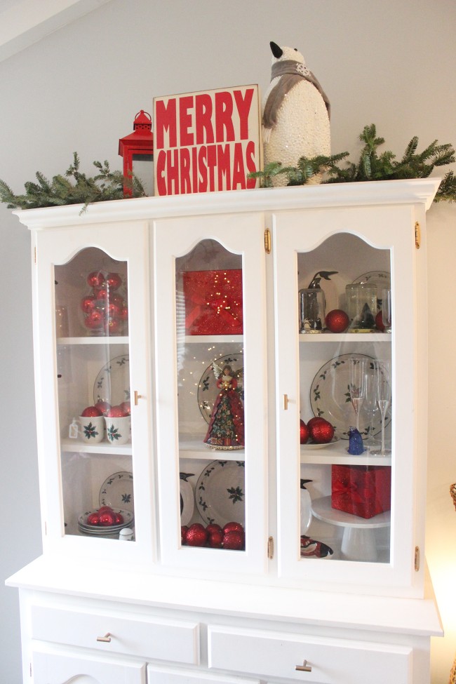 Christmas china cabinet