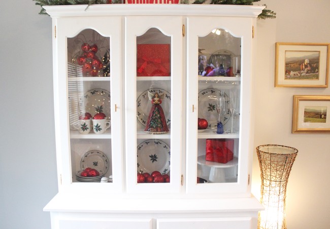 buffalo plaid china cabinet